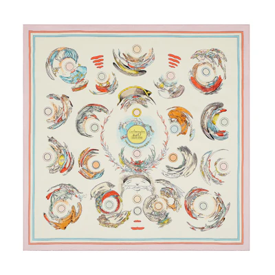 (Women) HERMES Multicolor Alphabet Print Silk Scarf H982853S 08