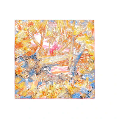 (Women) HERMES Multicolor Crystal Valley Print Silk Scarf. H004010S-02