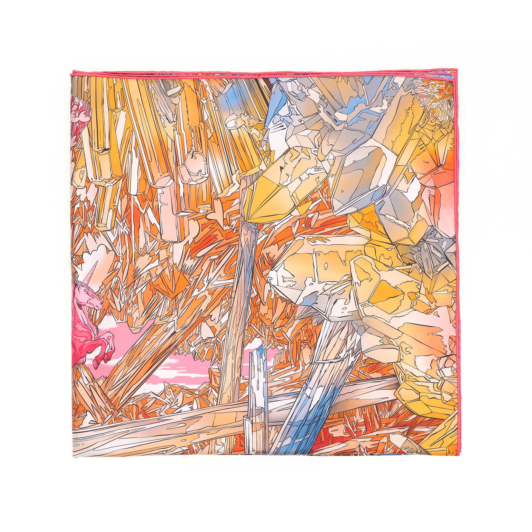 (Women) HERMES  Multicolor Crystal Valley Print Silk Scarf. H004010S-02 圖 3