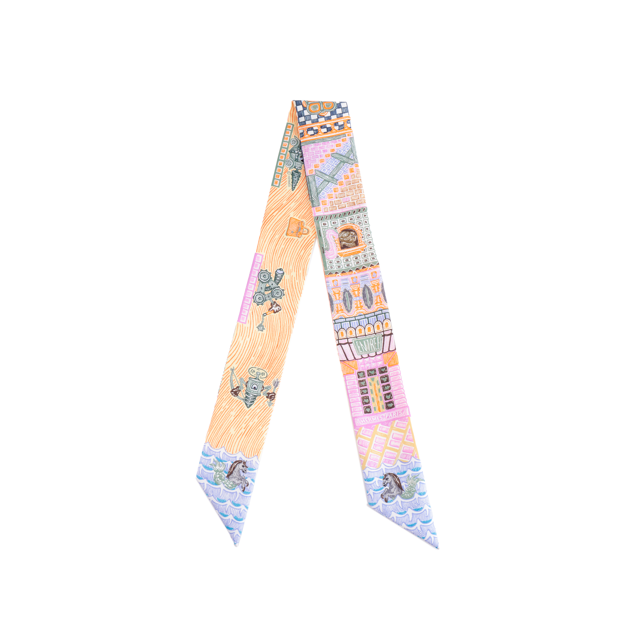 (Women) HERMES  Multicolor Pattern Decorative Silk Scarf H064011S 08 圖 2