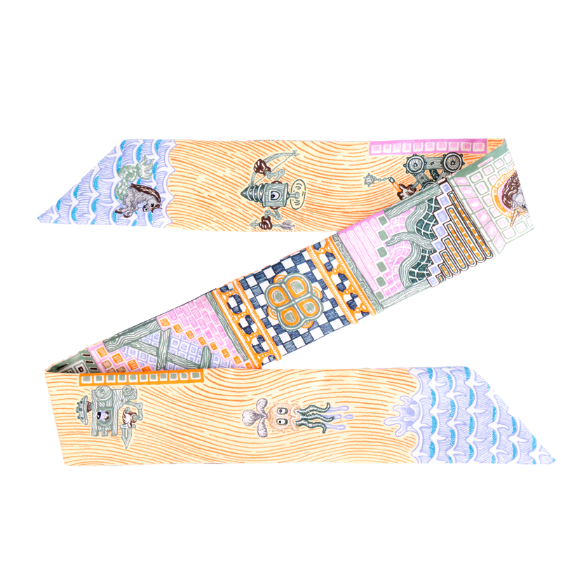 (Women) HERMES  Multicolor Pattern Decorative Silk Scarf H064011S 08 圖 3