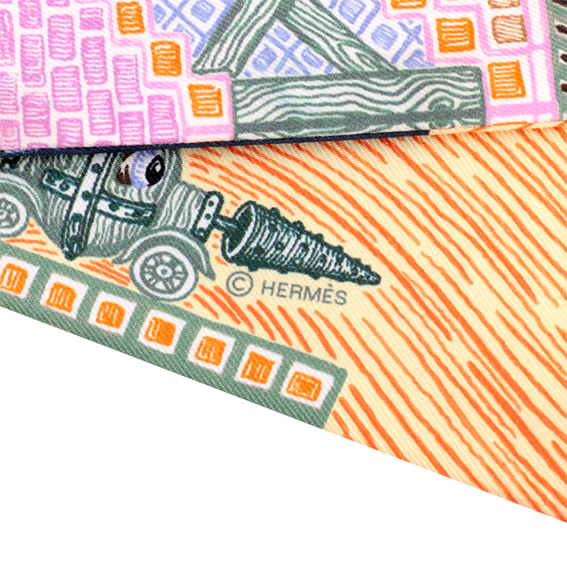 (Women) HERMES  Multicolor Pattern Decorative Silk Scarf H064011S 08 圖 4