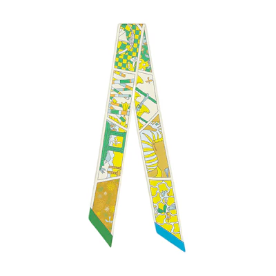 (Women) HERMES Multicolor Scarf with Animal Pattern Design H063975S 11