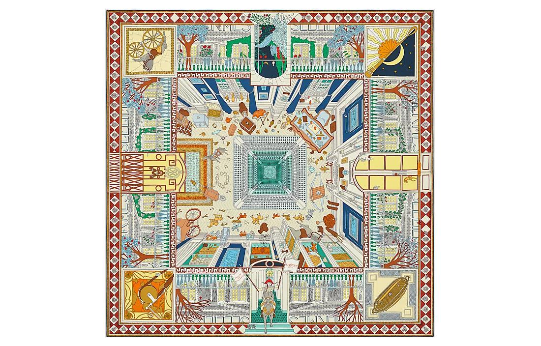 (Women) HERMES  Multicolor Silk Scarf - Rare Treasures Collection. H003757S-02 圖 2