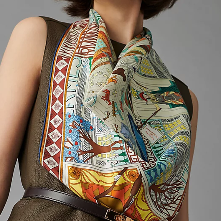 (Women) HERMES  Multicolor Silk Scarf - Rare Treasures Collection. H003757S-02 圖 3