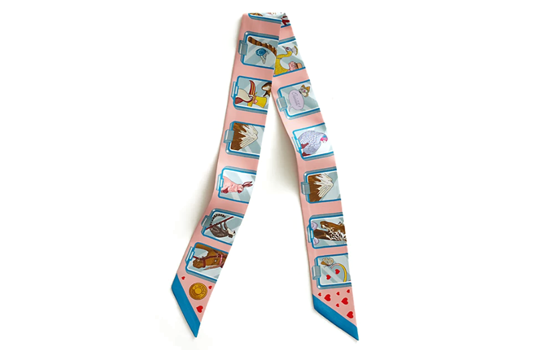 (Women) HERMES  Multicolor Silk Scarf with Animal Heart Print. H063875S-05 圖 2