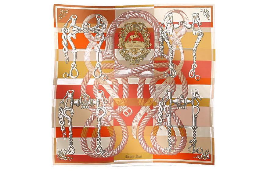 (Women) HERMES  Multicolor Silk Scarf with Braided Rope Design. H903578Sv11 圖 2