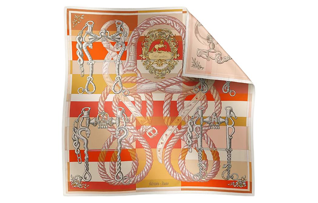 (Women) HERMES  Multicolor Silk Scarf with Braided Rope Design. H903578Sv11 圖 3