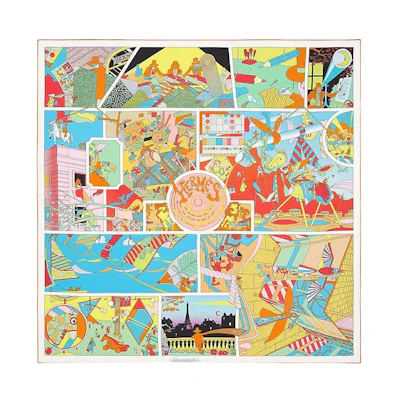 (Women) HERMES Multicolor Silk Scarf with Dual Print 90x90cm. H903910S-01