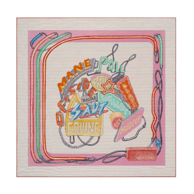 (Women) HERMES Multicolor Silk Scarf with Horse Design. H943954S 05