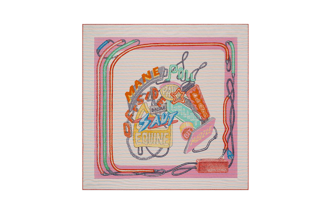 (Women) HERMES  Multicolor Silk Scarf with Horse Design. H943954S 05 圖 2