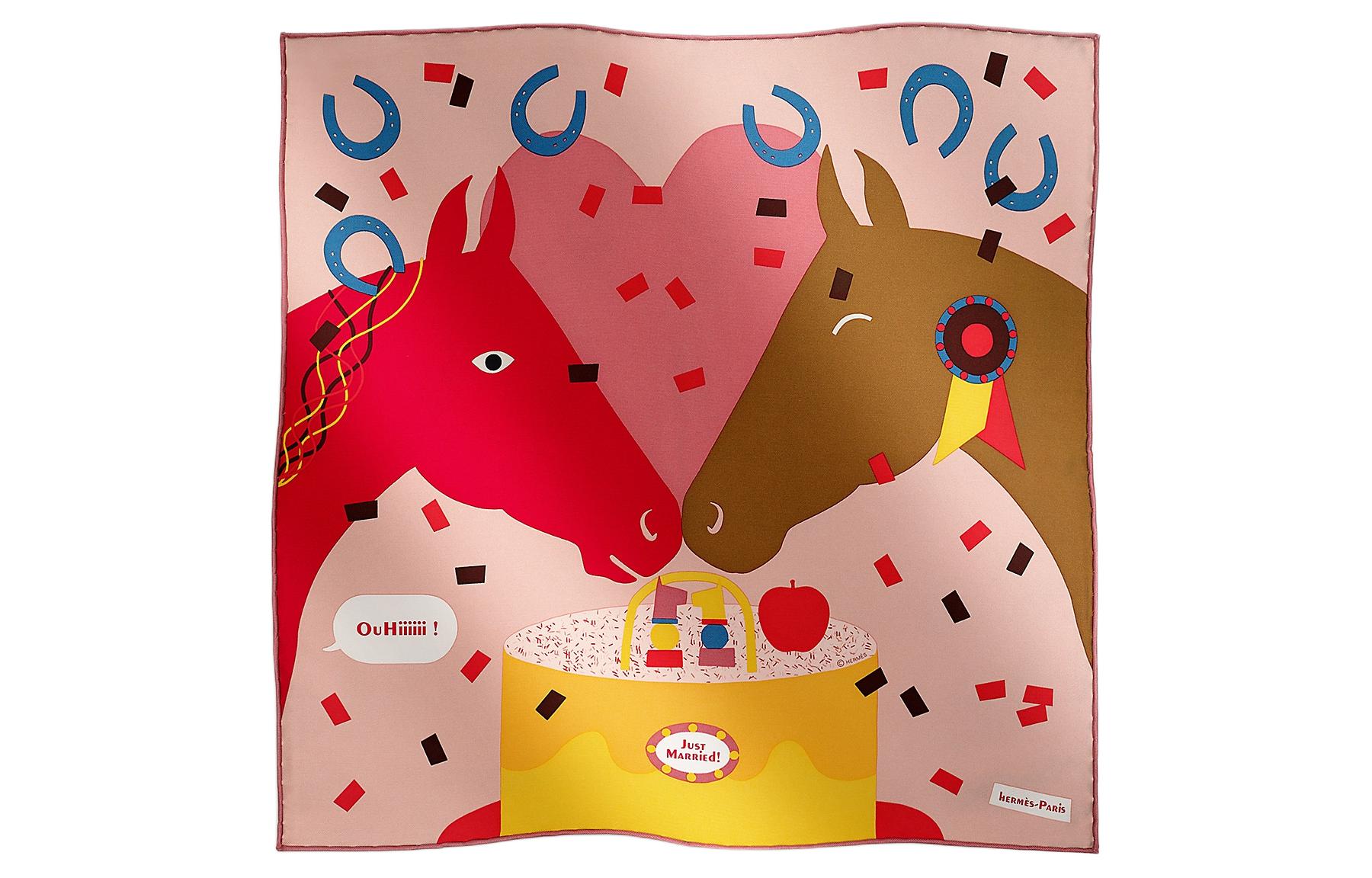 (Women) HERMES  Multicolor Silk Scarf with Printed Design. H894115S03