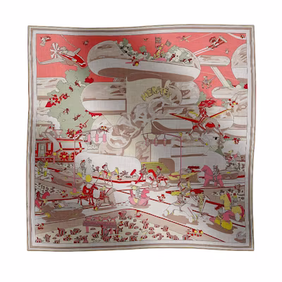 (Women) HERMES Multicolor Surreal Hub Shawl Scarf. H244098S