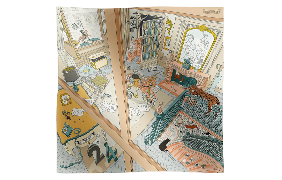 (Women) HERMES "Mystery of 24" Printed Silk Scarf for Women - Multicolor H004106S 07 圖 2