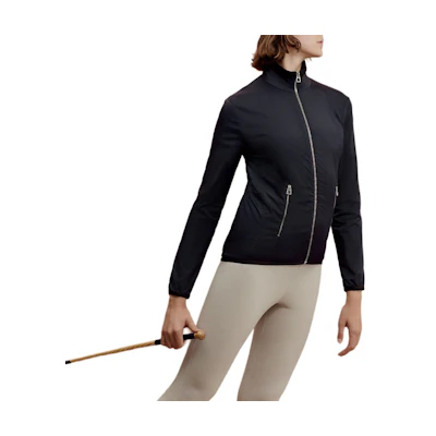 (Women) HERMES Navy Blue High-Neck Waterproof Breathable Jacket. H800165EV01