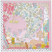 (Women) HERMES "New Era Voice" 90x90 Silk Scarf Women Deep Pink H003799S-03 (Women) HERMES "New Era Voice" 90x90 Silk Scarf Women Deep Pink H003799S-03