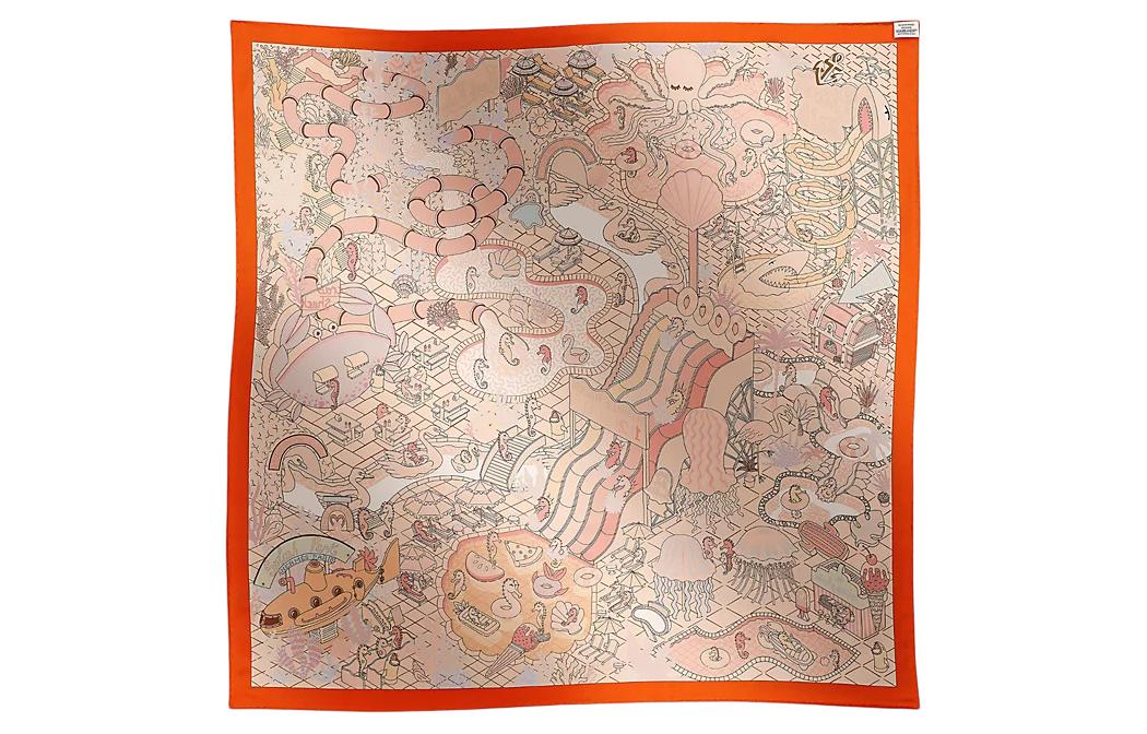 (Women) HERMES  Orange Scarf with Pattern Design. H903806Sv04 圖 3