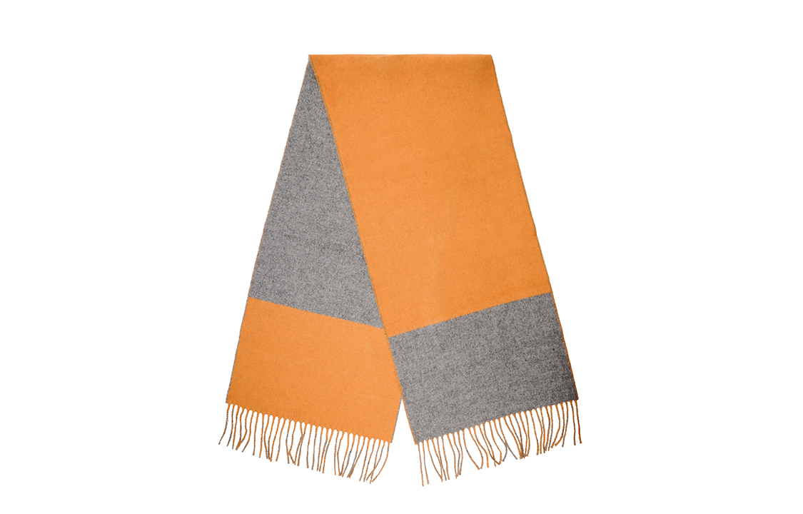 (Women) HERMES  Orange Wool Scarf with Tassels - Casual and Warm. H258091S-12 圖 3