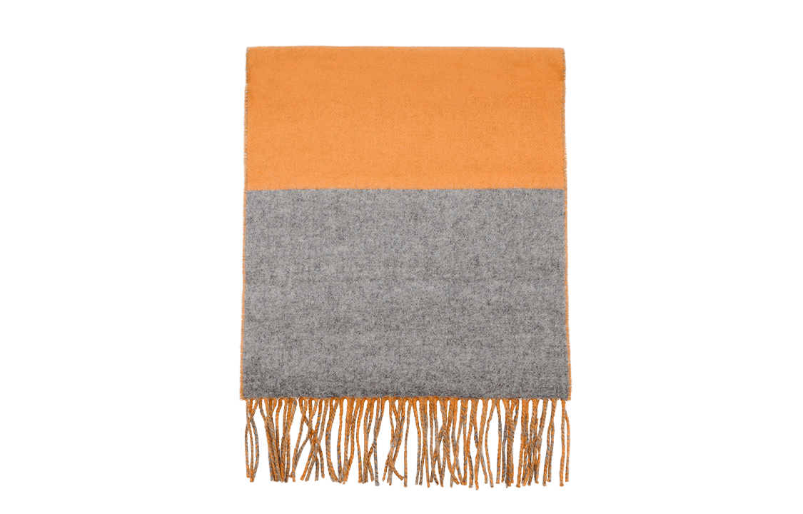 (Women) HERMES  Orange Wool Scarf with Tassels - Casual and Warm. H258091S-12 圖 4