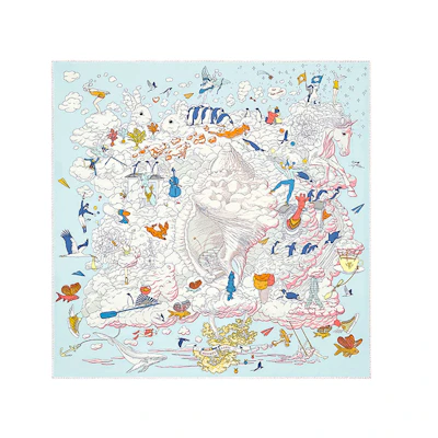 (Women) HERMES Pattern Print Fashion Silk Scarf. H003900S 10