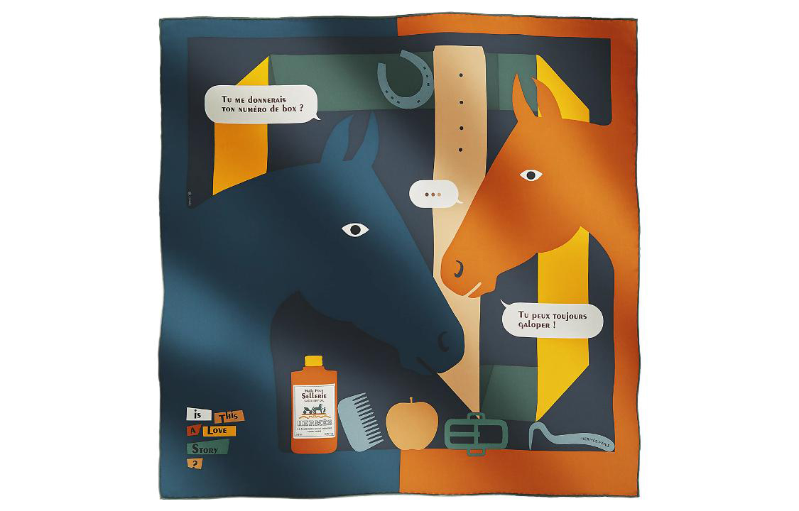 Order (W) 愛馬仕圖案絲巾棕色 H984043S 09