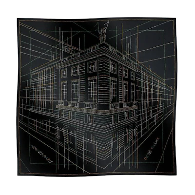 (Women) HERMES Patterned Wool Scarf - Black H242500SF02
