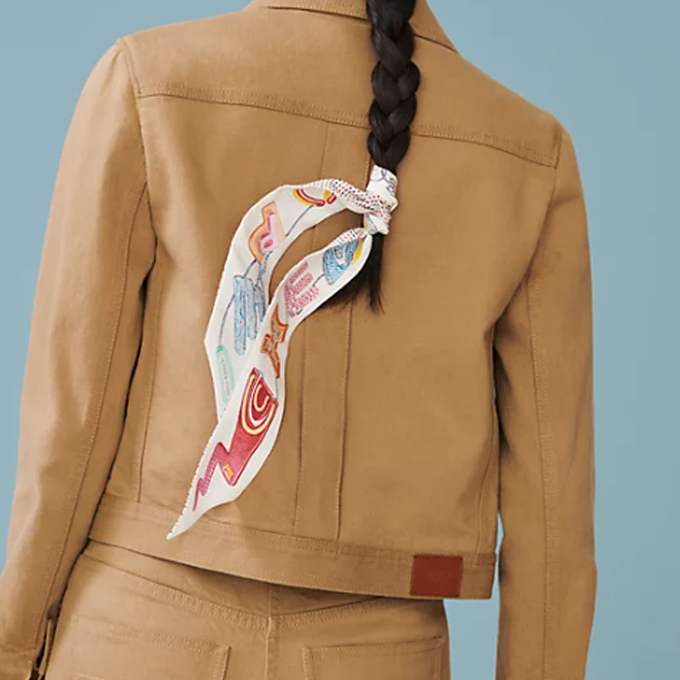 (Women) HERMES  Patterned Woven Silk Scarf White. H853954S 04 圖 3