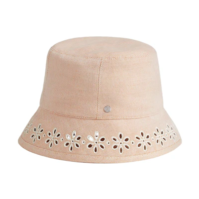 (Women) HERMES Perforated Embroidered Floral Bucket Hat H221020N 8U58
