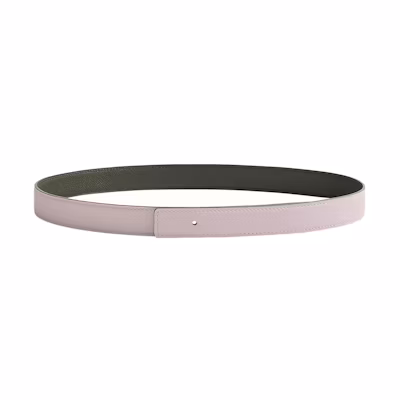 (Women) HERMES Pink/Black Leather Belt Simple Style Reversible 2.4cm H052150CAU4085