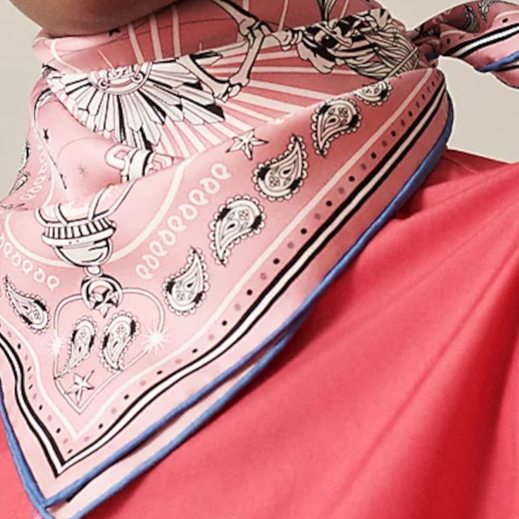 (Women) HERMES  Pink Patterned Silk Scarf H044044S-08 圖 3