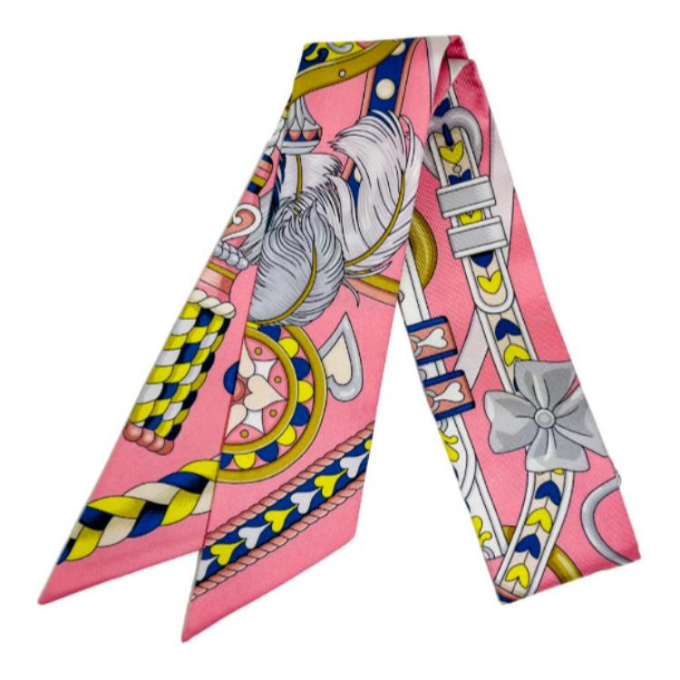 (Women) HERMES  Pink Patterned Silk Scarf H064090S 圖 3