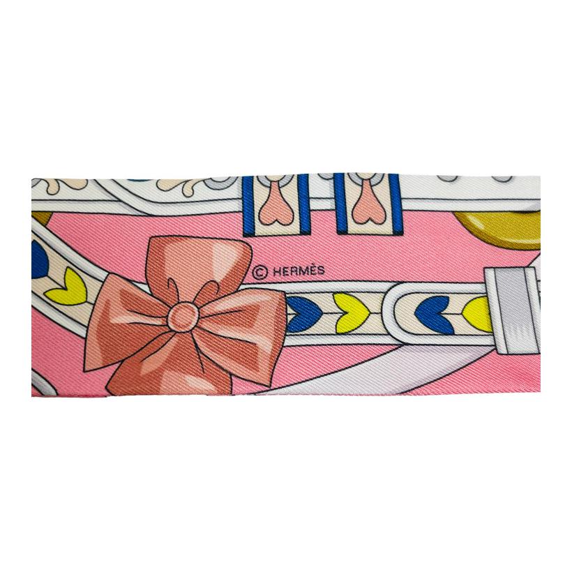 (Women) HERMES  Pink Patterned Silk Scarf H064090S 圖 4