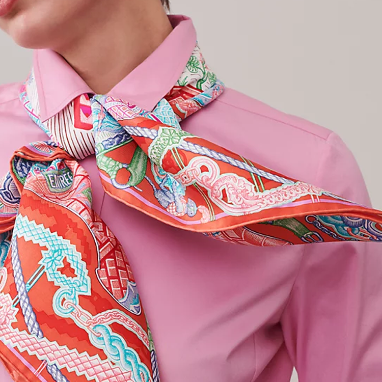 (Women) HERMES  Pomegranate Red Twill Silk Scarf Detail Adventure Edition. H004011S-07 圖 3