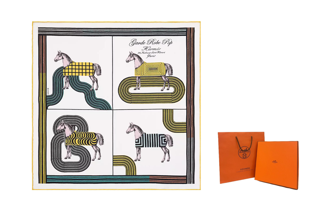 (Women) HERMES  Pop Horse Print Silk Scarf H893888S-08 圖 4
