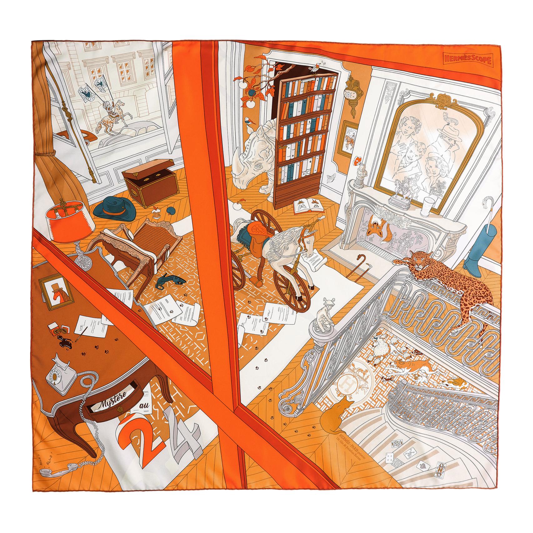 (Women) HERMES  Printed Silk Scarf - Multicolor Design. H004106Sv06 圖 2