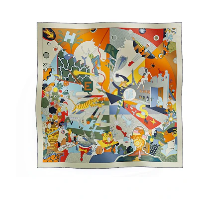 (Women) HERMES Printed Silk Scarf Multicolor. H004005S 05