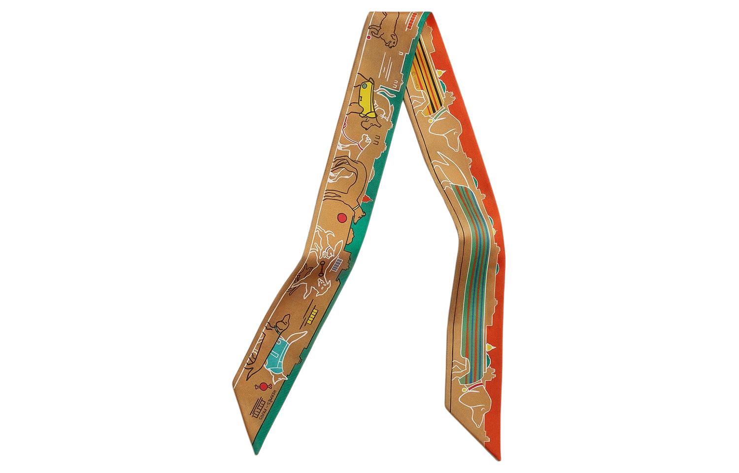 (Women) HERMES  Printed Silk Scarf with Decorative Patterns - Multicolor H064116S 06