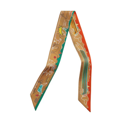 (Women) HERMES Printed Silk Scarf with Decorative Patterns - Multicolor H064116S 06