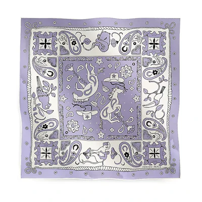 (Women) HERMES Purple Printed Silk Scarf H044100Sv07