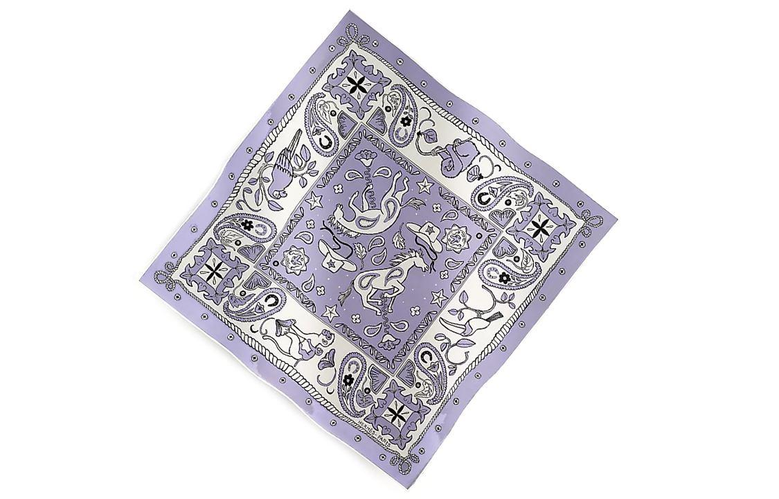 (Women) HERMES  Purple Printed Silk Scarf H044100Sv07 圖 3