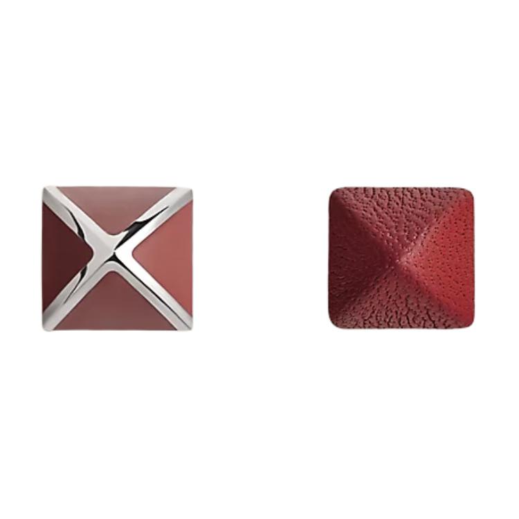 (Women) HERMES  Red Calfskin Earrings Minimalist Design H500171FK55