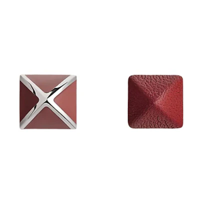 (Women) HERMES Red Calfskin Earrings Minimalist Design H500171FK55