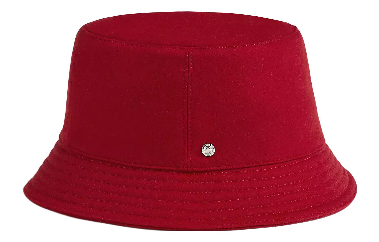 (Women) HERMES  Red Stylish Patterned Bucket Hat H222020N RG