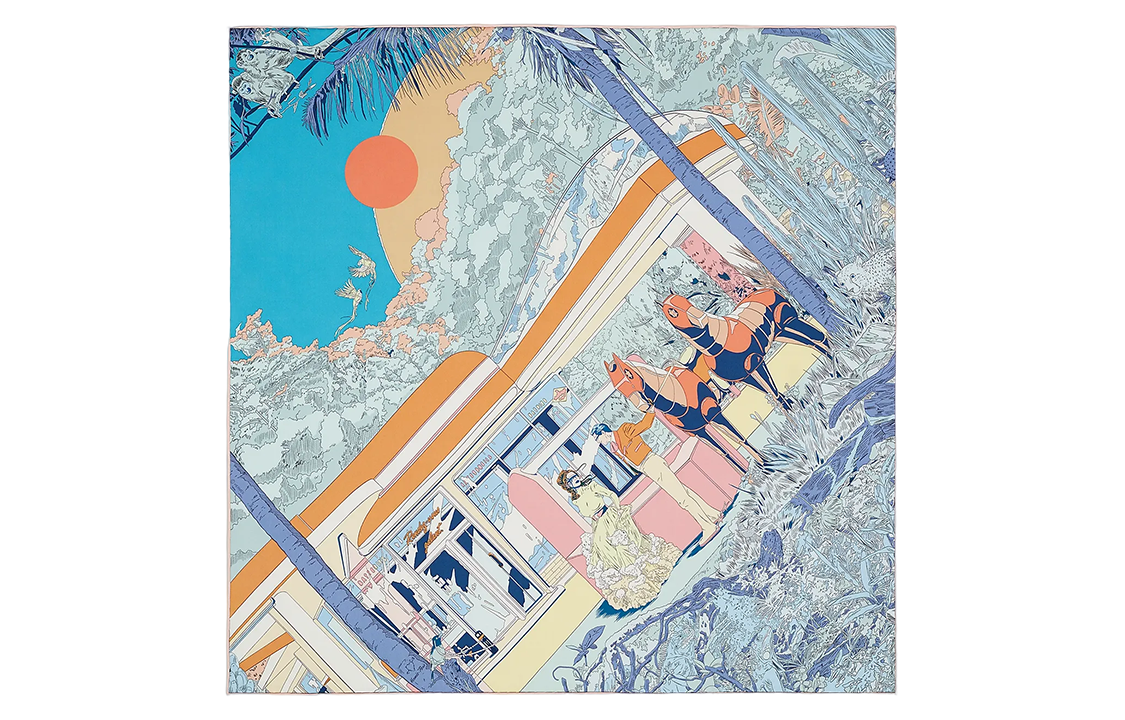 (Women) HERMES  Rendezvous 70cm Silk Scarf H983855S-04