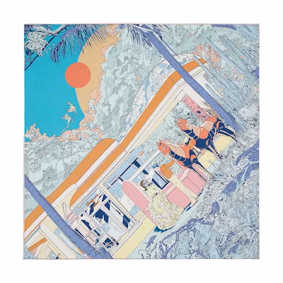 (Women) HERMES Rendezvous 70cm Silk Scarf H983855S-04