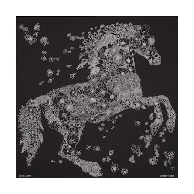 (Women) HERMES Retro Floral Silk Scarf H003904S 12