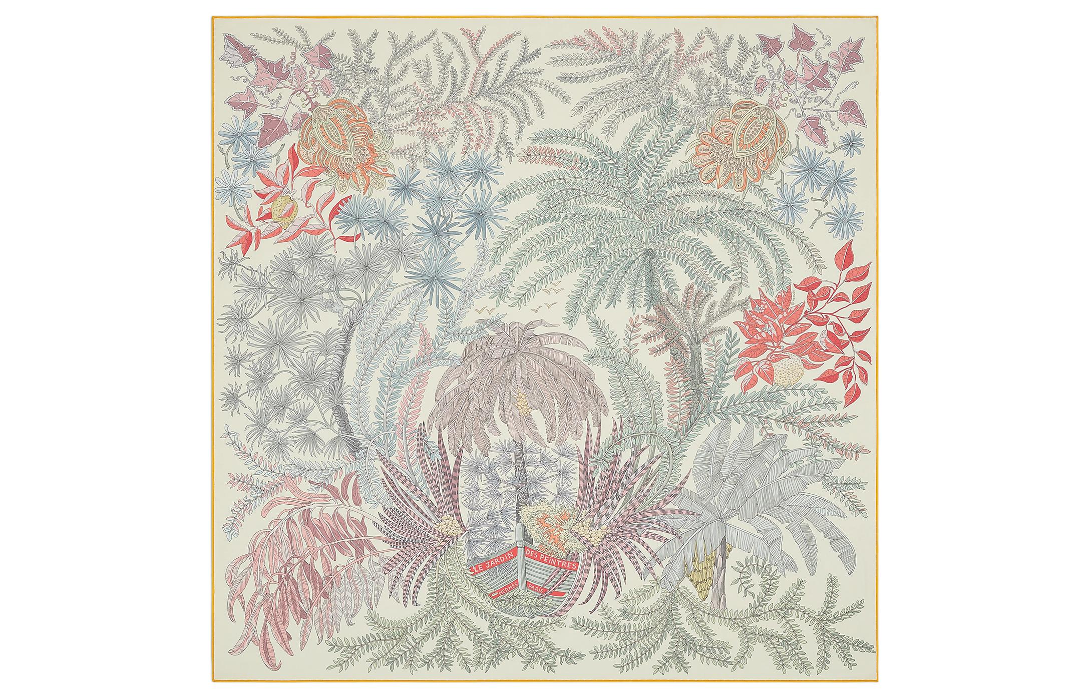 Lookbook (Women) HERMES  Reversible Fashion Scarf with Botanical Patterns H903908S-03