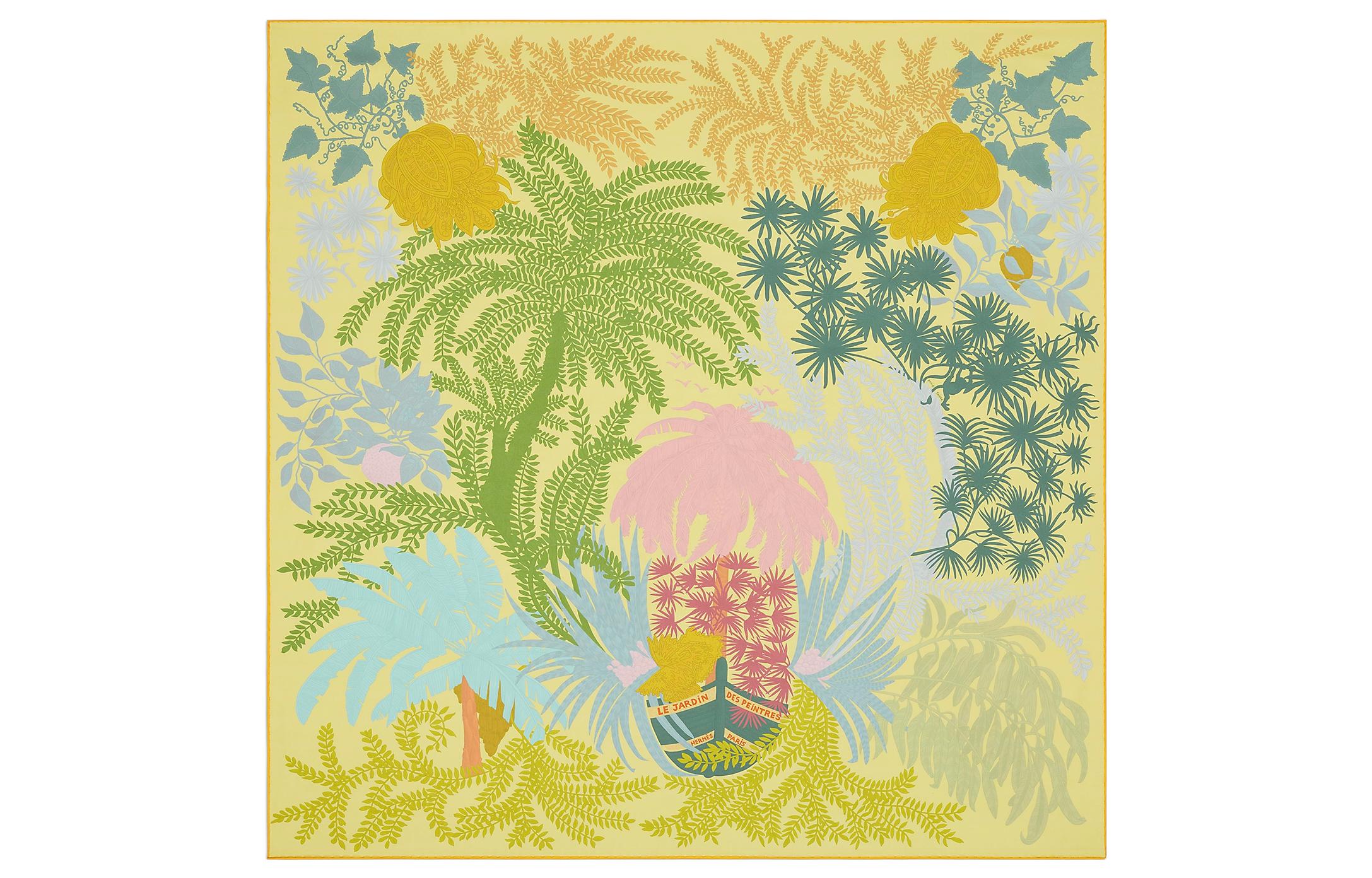 Shop (Women) HERMES  Reversible Fashion Scarf with Botanical Patterns H903908S-03