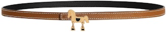 Order (Women) HERMES Reversible Leather Belt Brown/Black with Horse Buckle 1.3cm Wide H010752UC89 H065538CAAB075
