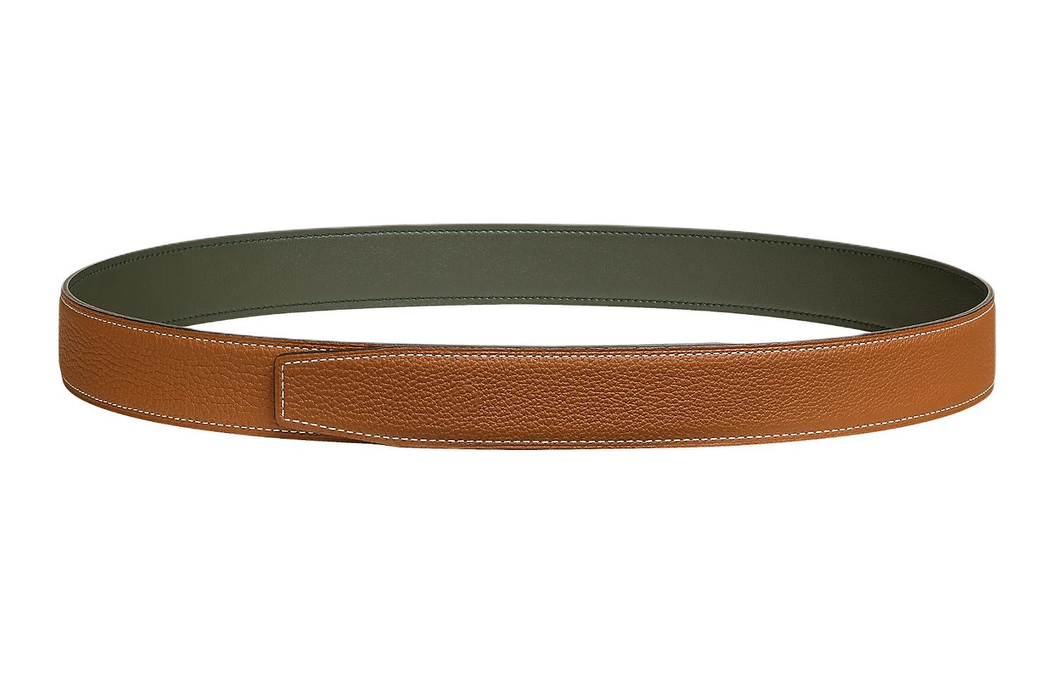 (Women) HERMES  Reversible Leather Belt Green 3.2CM H073967CAVG100 圖 3